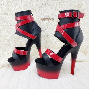 2 tone 7" High Heel Closed Back Pole Shoes 700-15